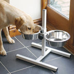 Stainless Steel Feeders  Adjustable Double Diner Pet Bowl