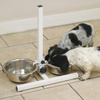 Stainless Steel Feeders  Adjustable Double Diner Pet Bowl