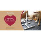Stainless Steel Feeders  Adjustable Double Diner Pet Bowl