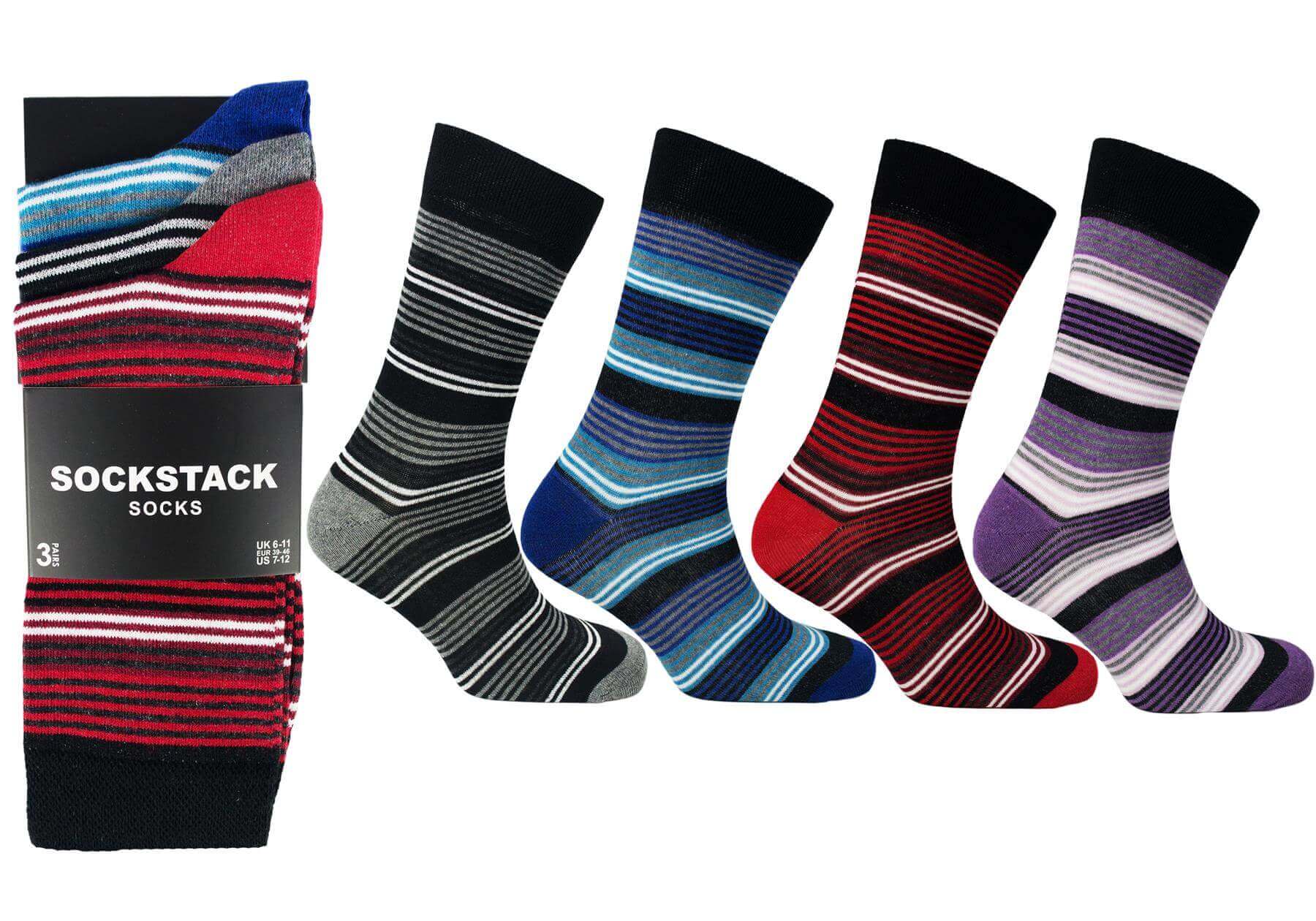 12 Pairs Men's Colourful Heel Toe Black Argyle Diamond Socks Comfort Fit Cotton Rich Durable Work Sock Ultra-Smooth Flat Toe Seam Comfortable School Business Wear UK 6-11 by Sock Stack