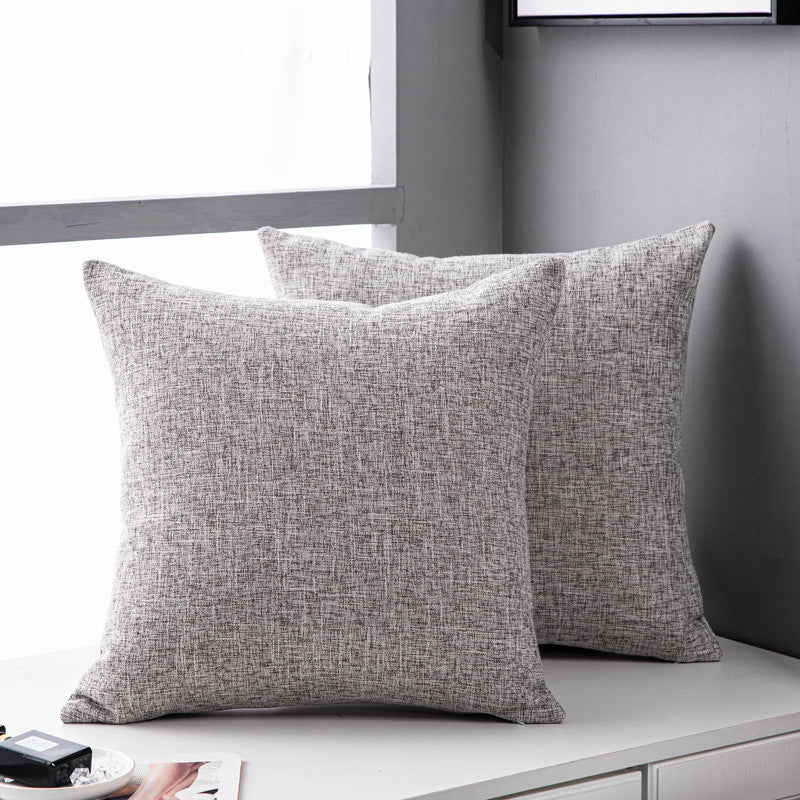 CozyWhisper Linen Sofa Pillow Cover – Solid Color Cushion