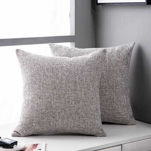 CozyWhisper Linen Sofa Pillow Cover – Solid Color Cushion