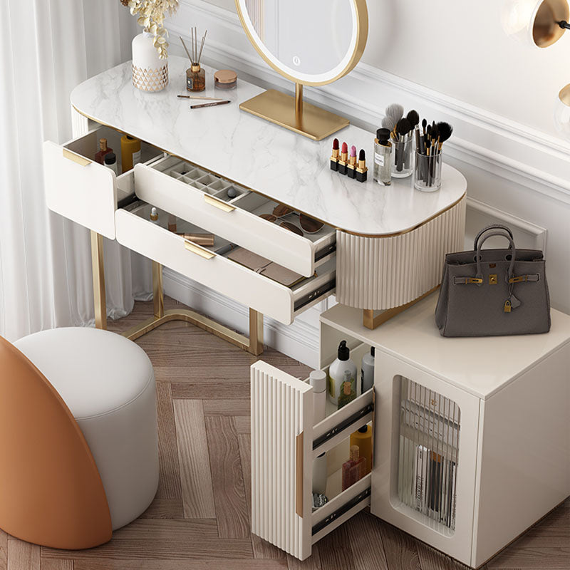 Hines Dressing Table with Mirror, White
