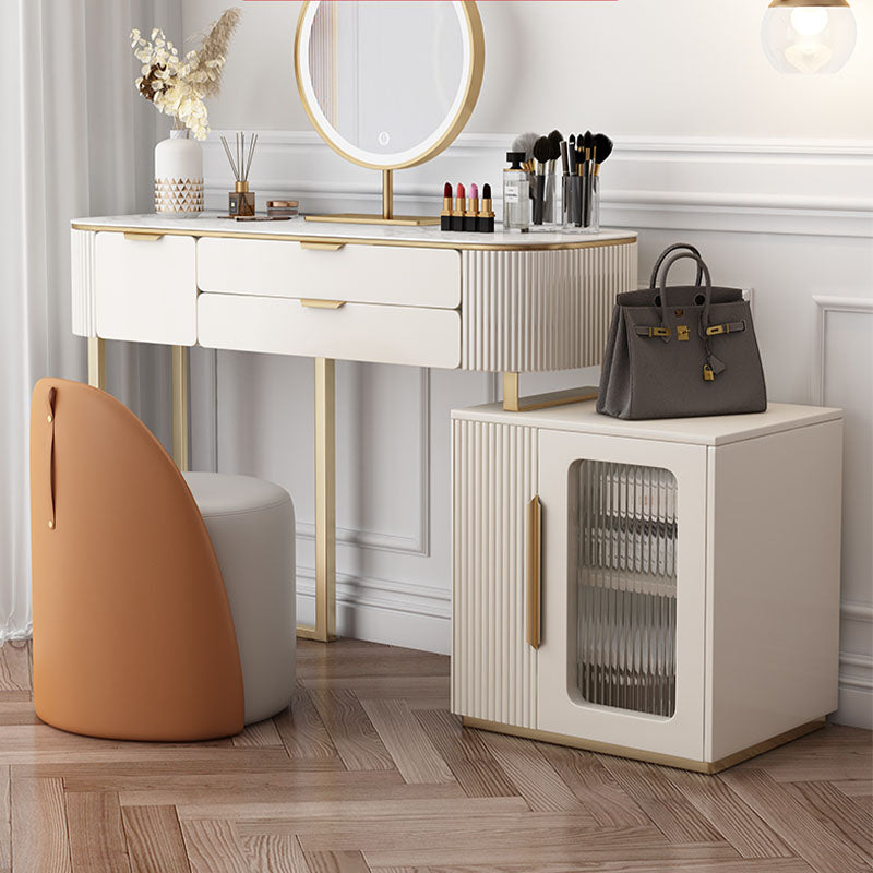 Hines Dressing Table with Mirror, White