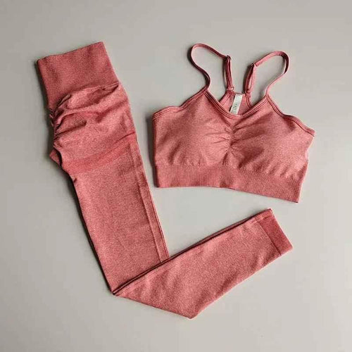 2 Piece gym Workout Clothes For Women Seamless Leggings Sports Bra Woman Running Sports Wear Gym Clothing Athletic Yoga Set