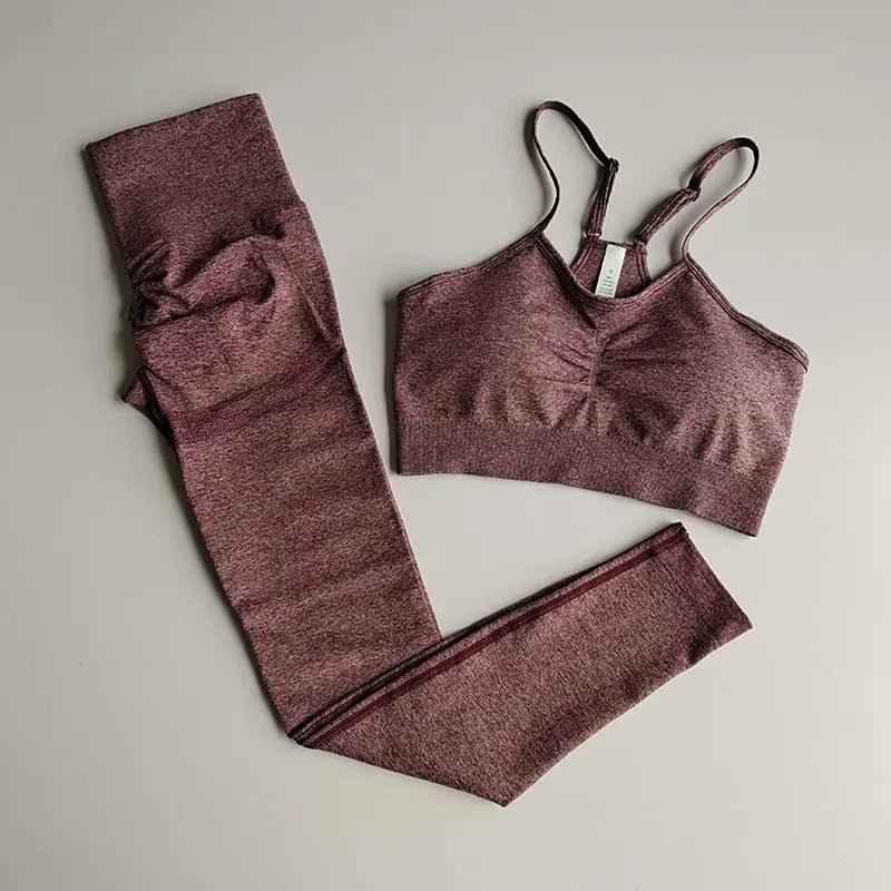 2 Piece gym Workout Clothes For Women Seamless Leggings Sports Bra Woman Running Sports Wear Gym Clothing Athletic Yoga Set