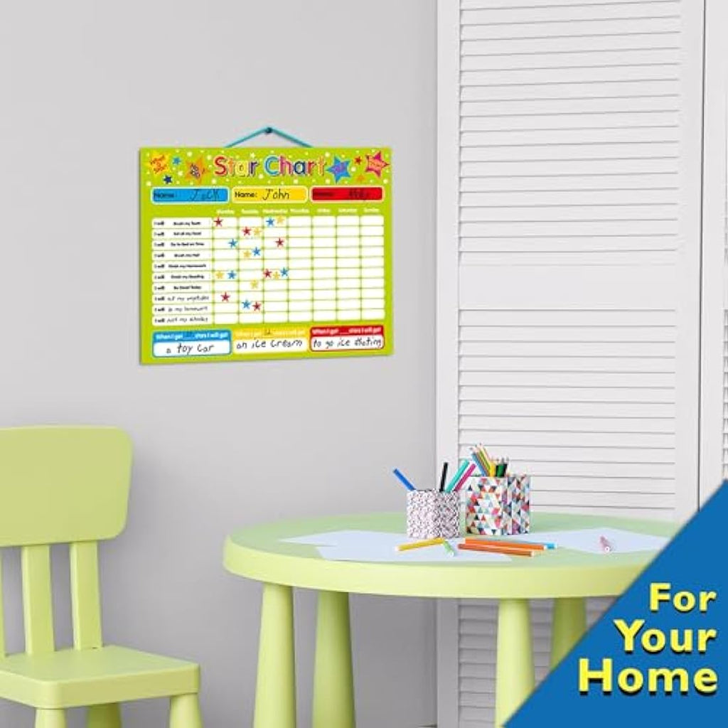 Multi-Purpose Magnetic Reward Star Chart - Durable 40x30cm Board for Behaviour & Task Tracking