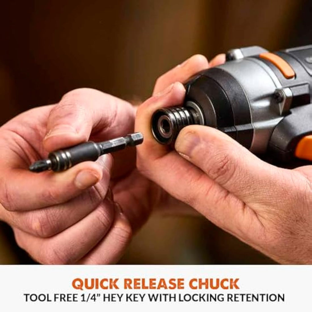 Evolution Power Tools R180IDR-Li Cordless Impact Driver 18v Li-Ion EXT Electric Screwdriver Drill, Variable Speed and LED Light, Compatible with Erbauer Cordless System - Battery Not Included