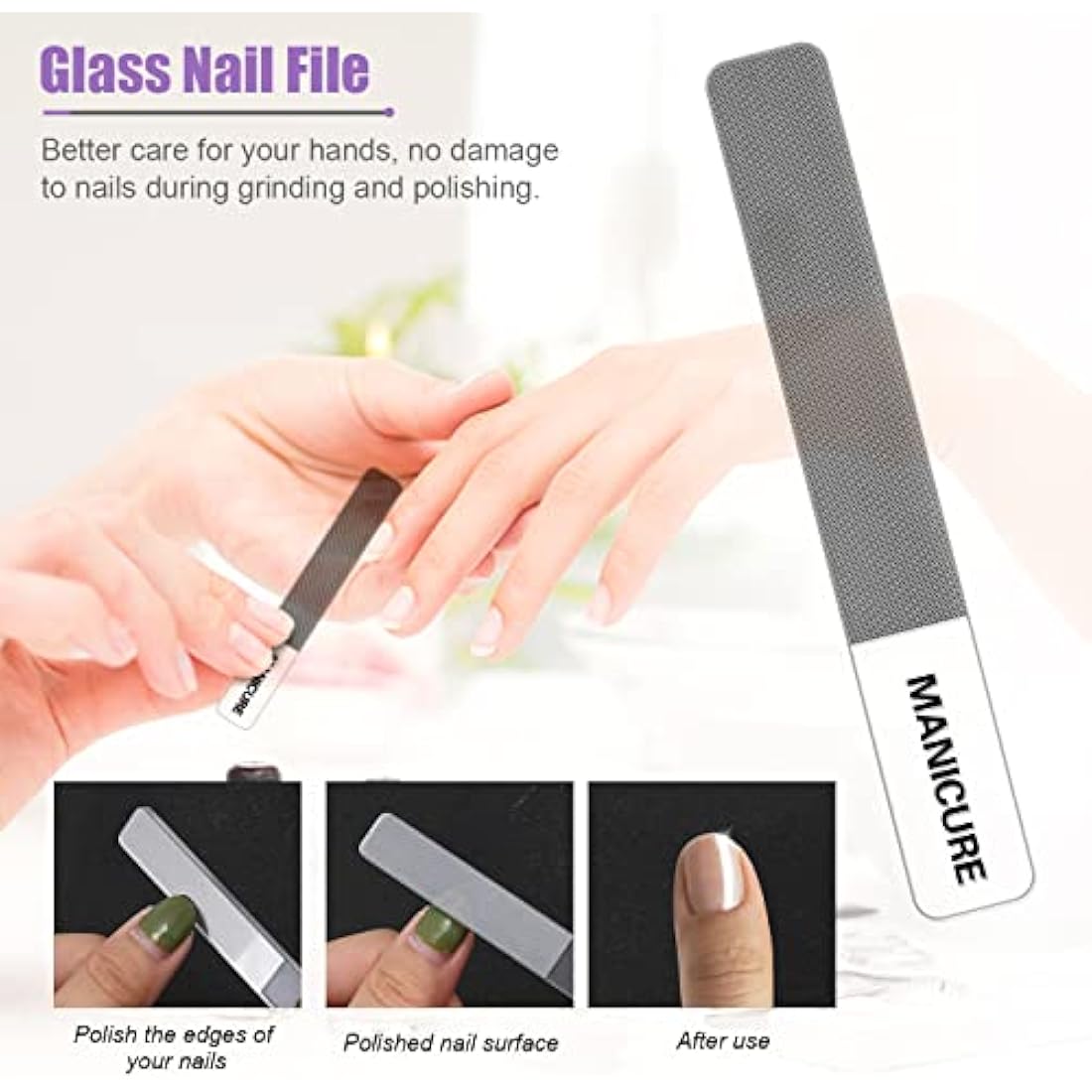 Manicure Set Professional Nail Clippers Pedicure Kit, 16 pcs Stainless Steel Nail Care Tools Grooming Kit with Luxurious Travel Leather Case for Thick Nails Men Women Gift (Violet)