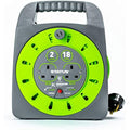 STATUS 2 Socket Cable Reel, 18m, Green Extension Lead, 13 Amp, Thermal Cut Out, Heavy Duty, Outdoor Power Supply, Ideal for Garden, Workshop, DIY, Power Tools (S18M2G13ACR4)