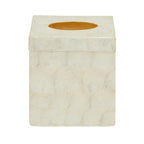 Palu White Shell Square Tissue Box