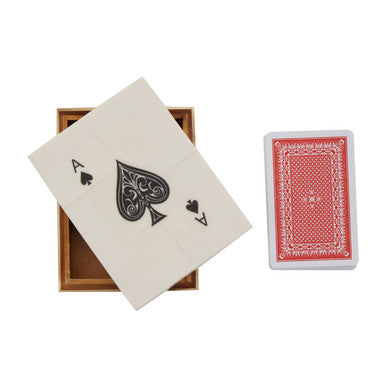 Churchill Games Cream and Black Single Card Box with Playing Cards