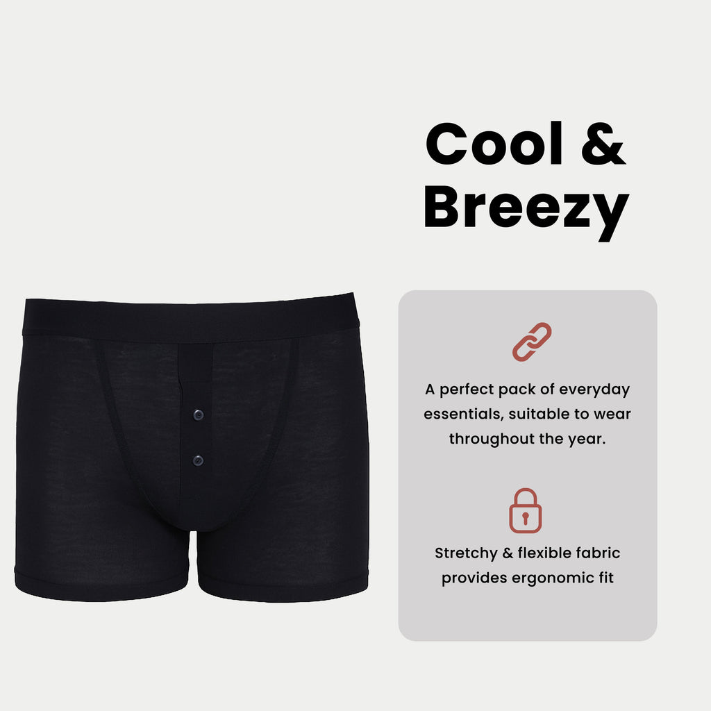 6 Pairs Mens Black Boxer Short Ribbed Boxers Cotton Stretch Boxershorts Underwear MB09 by Sock Stack