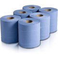 ‎My Homie 6X Blue Paper Rolls Kitchen Household Towel, 2 Ply Kitchen Paper, Centre Feed Tea Tissue Dispenser Wall Mounted, Reusable Hand Tork, Plenty Shop Towel Offers, Cleaning Products Bulk Buy