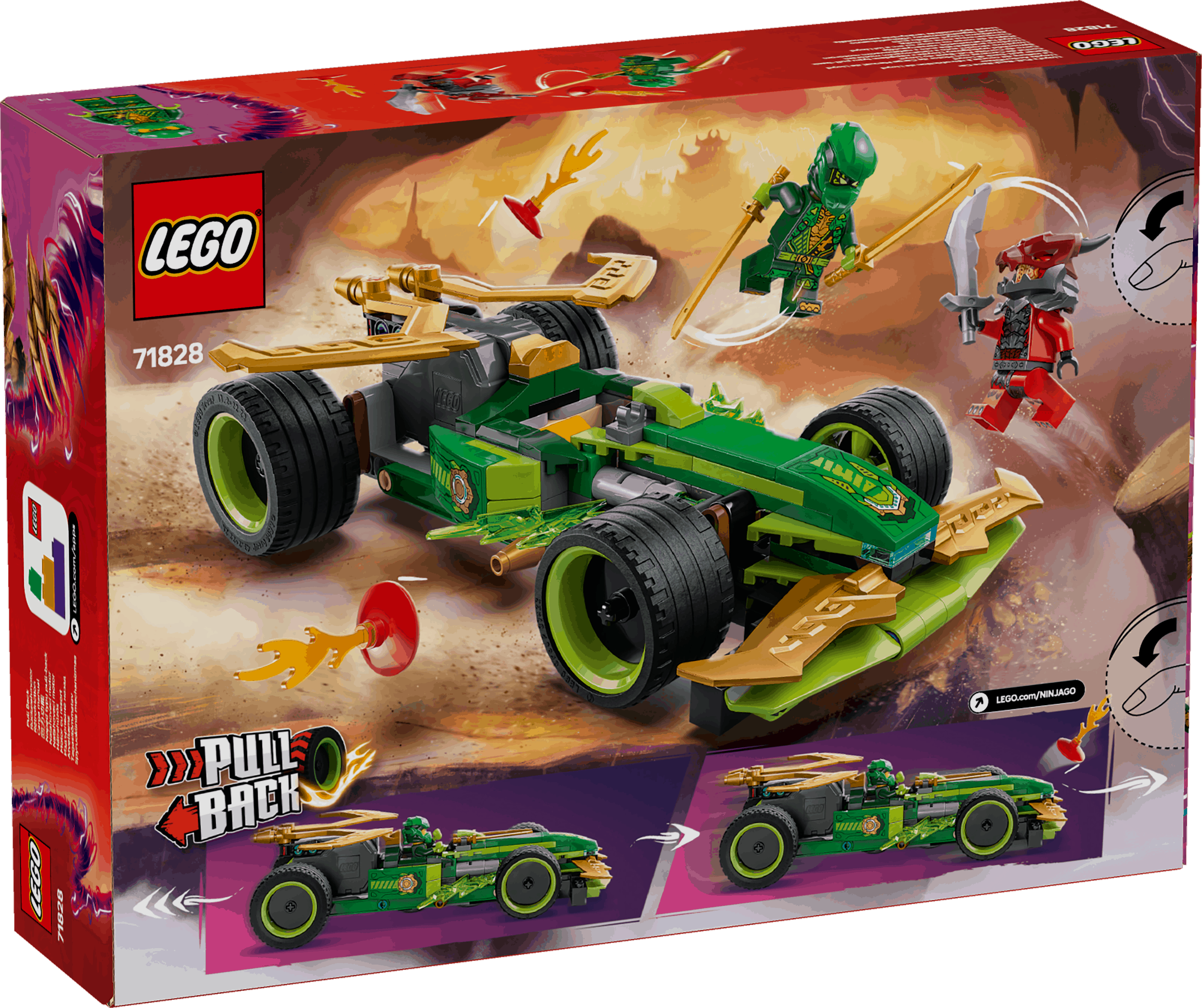 Lego Ninjago 71828 Lloyd's Pull-Back Race Car Playset for Ages 7 & Up
