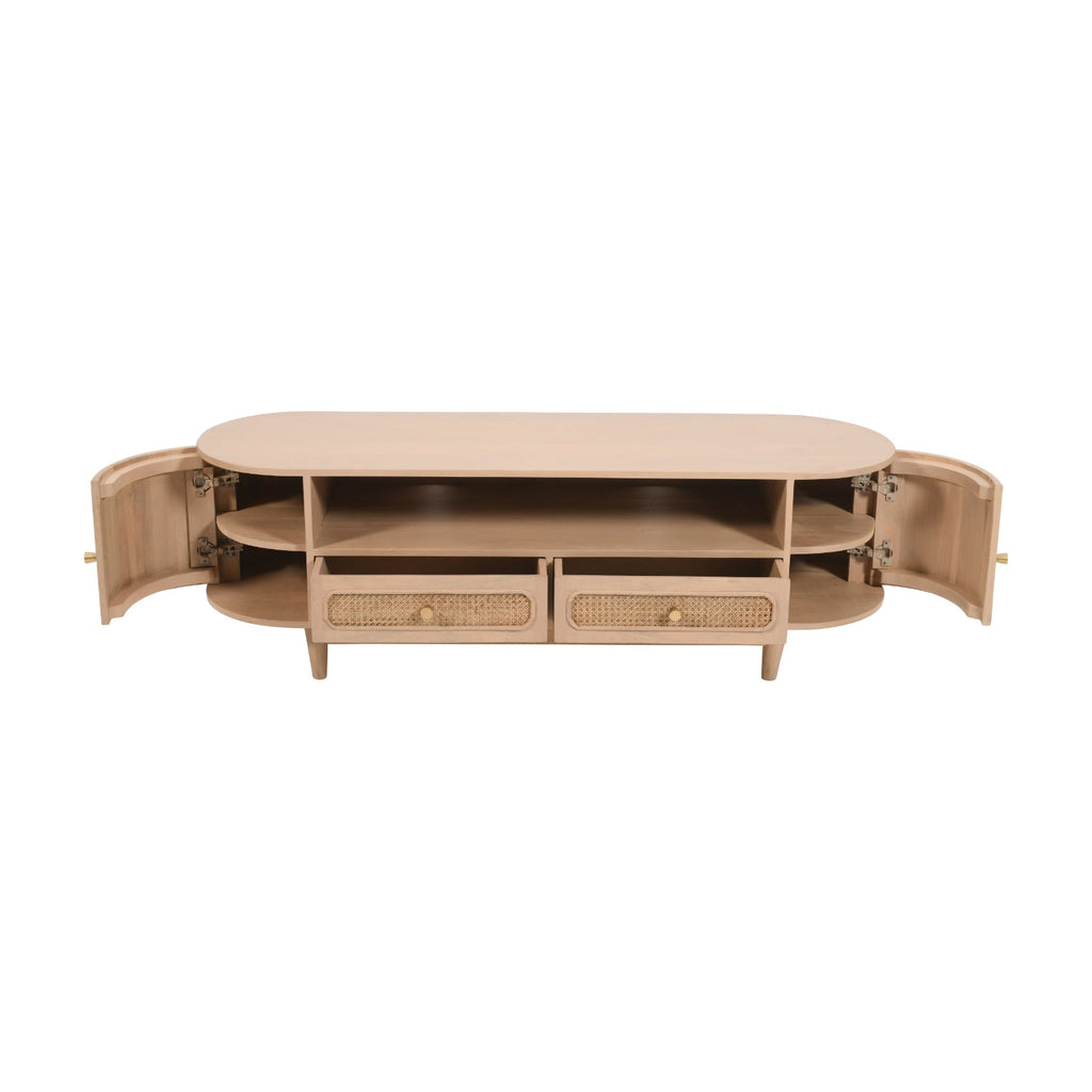 Chester Cane And Wood 2 Drawers TV Cabinet