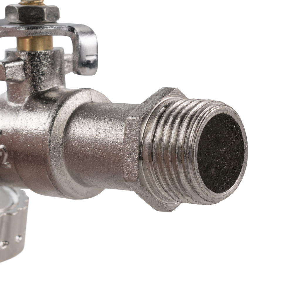 Garden Lever Tap - 1/2 BSPM Inlet - Snap On Male - Zinc Nickle Plated