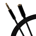 Maplin 3.5mm Aux Stereo 4-Pole Jack Plug to 3.5mm Female Jack Extension Cable - Black, 3m