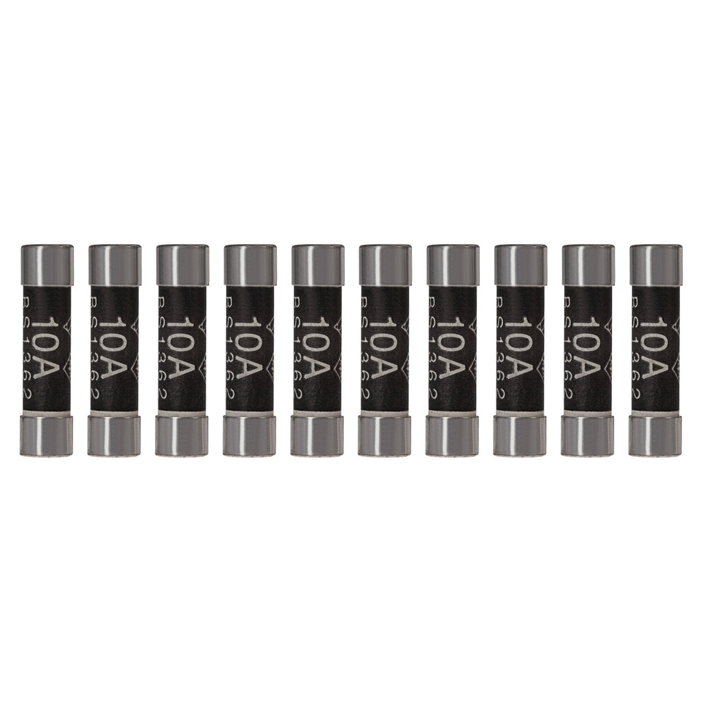 Maplin 10 Amp Domestic Fuse BS1362 6.3mm x 25.4mm - Pack of 10