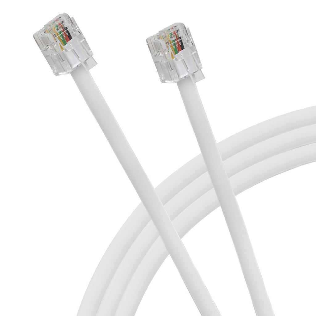 Maplin RJ11 to RJ11 6P4C Telephone Modem Lead - White, 5m