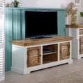 Bianco Solid Mango Wood Tv Cabinet White