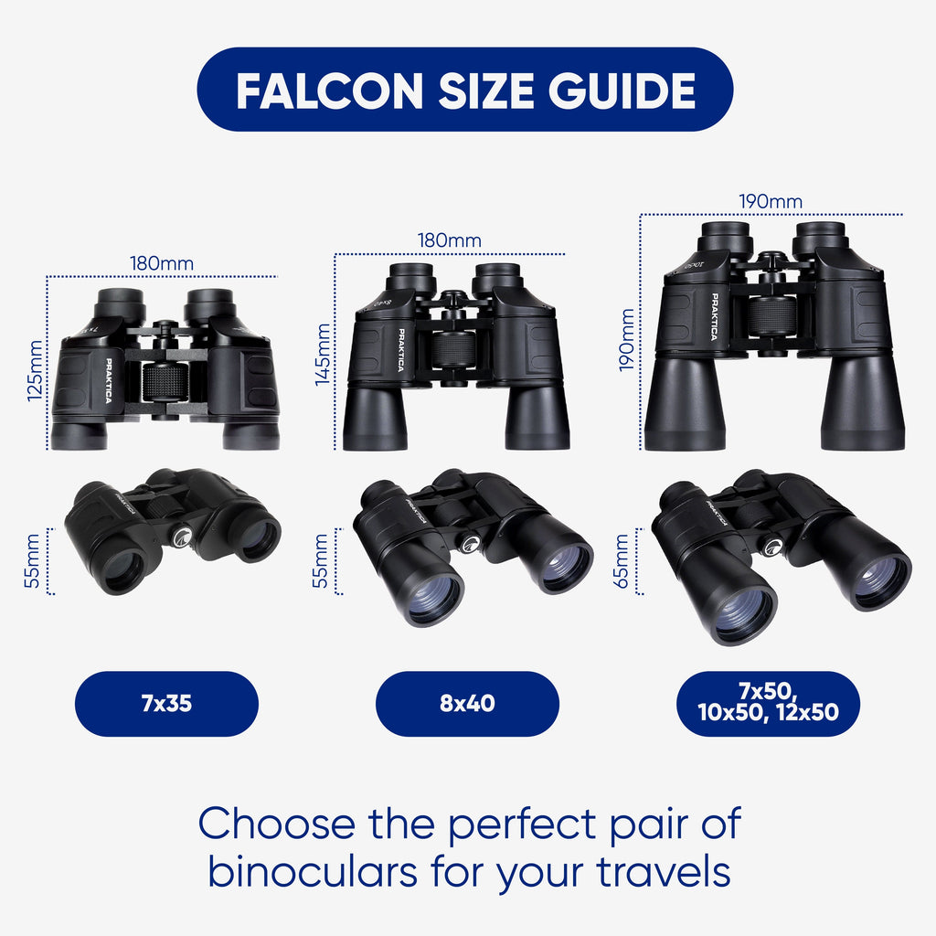 PRAKTICA Falcon 12x50mm Multi Coated Porro Prism Field Binoculars - Black