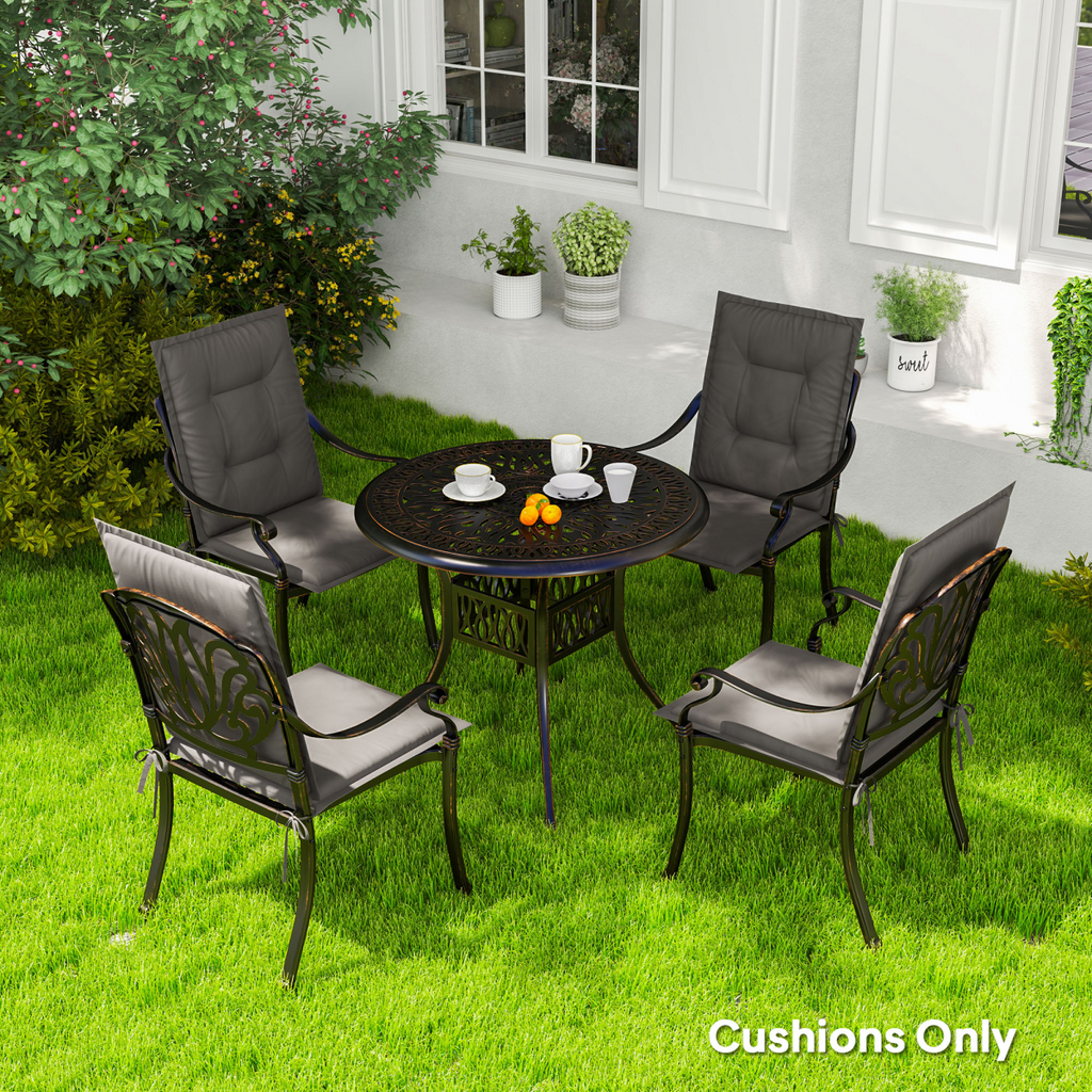 Outsunny Set of 4 Garden Chair Cushions, Outdoor Seat Pads