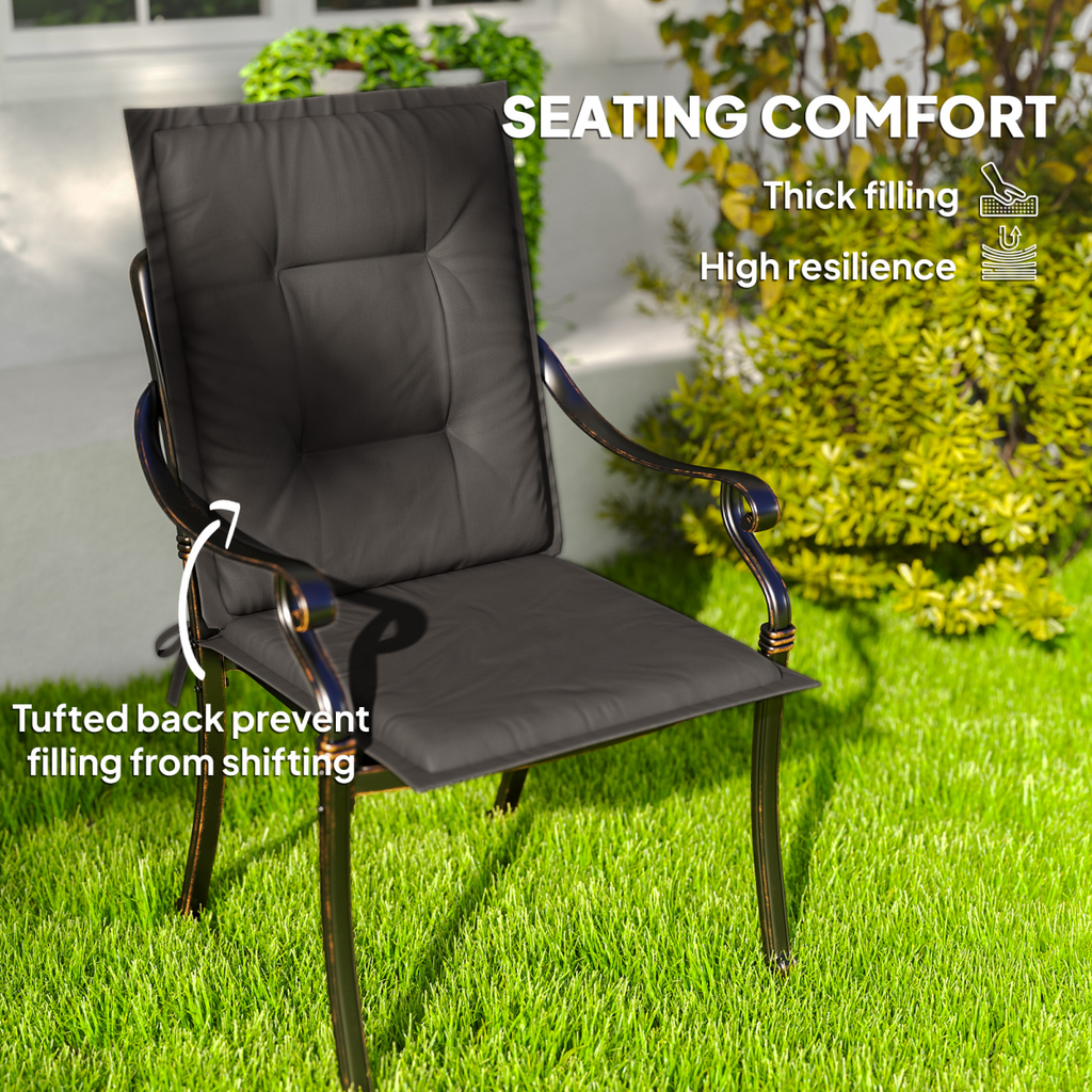 Outsunny Set of 4 Garden Chair Cushions, Outdoor Seat Pads