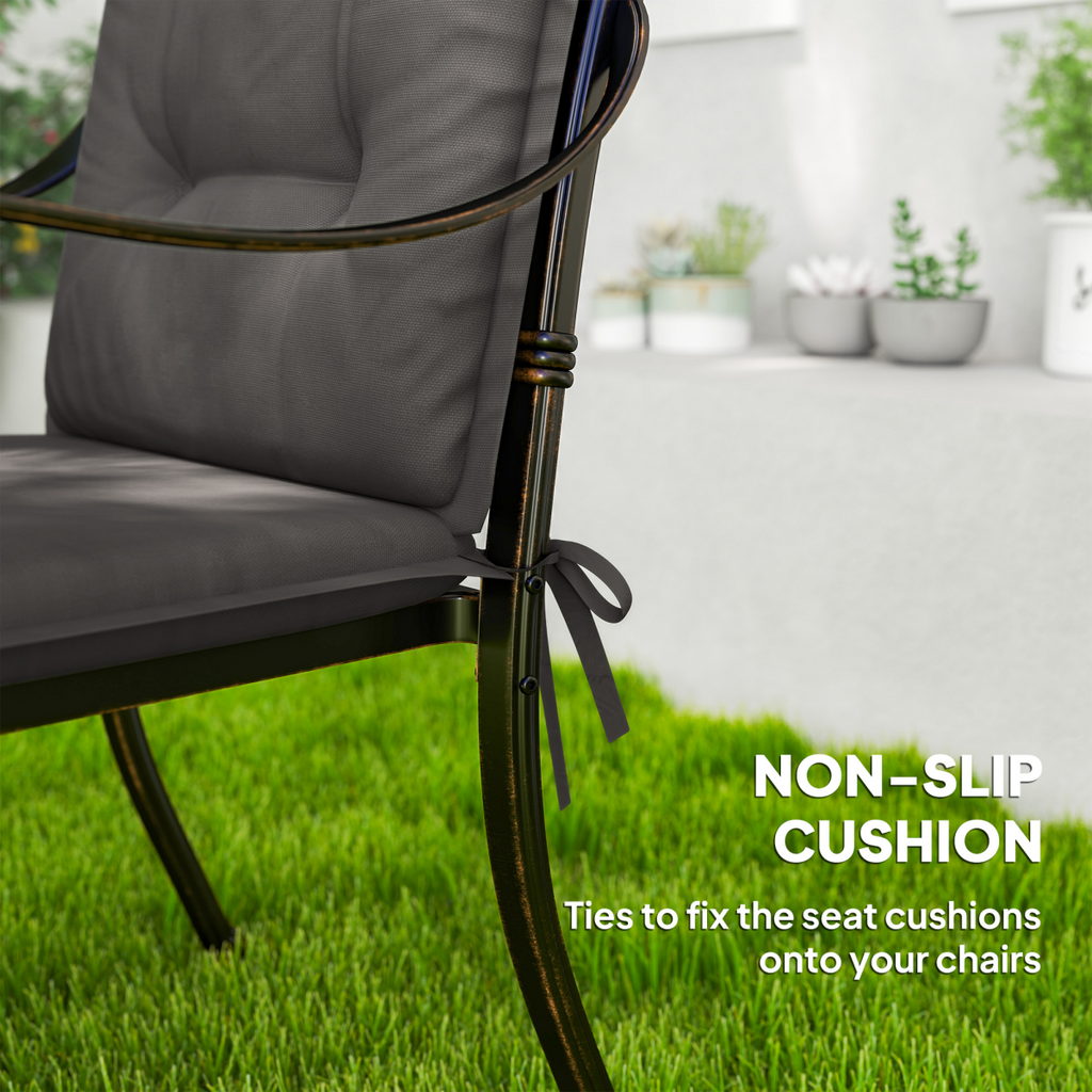 Outsunny Set of 4 Garden Chair Cushions, Outdoor Seat Pads