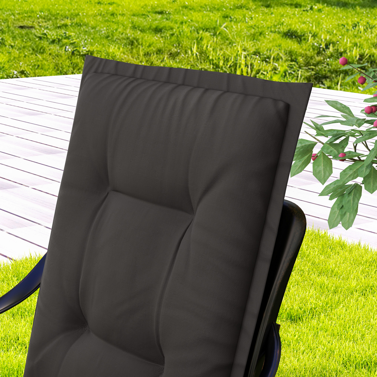Outsunny Set of 4 Garden Chair Cushions, Outdoor Seat Pads