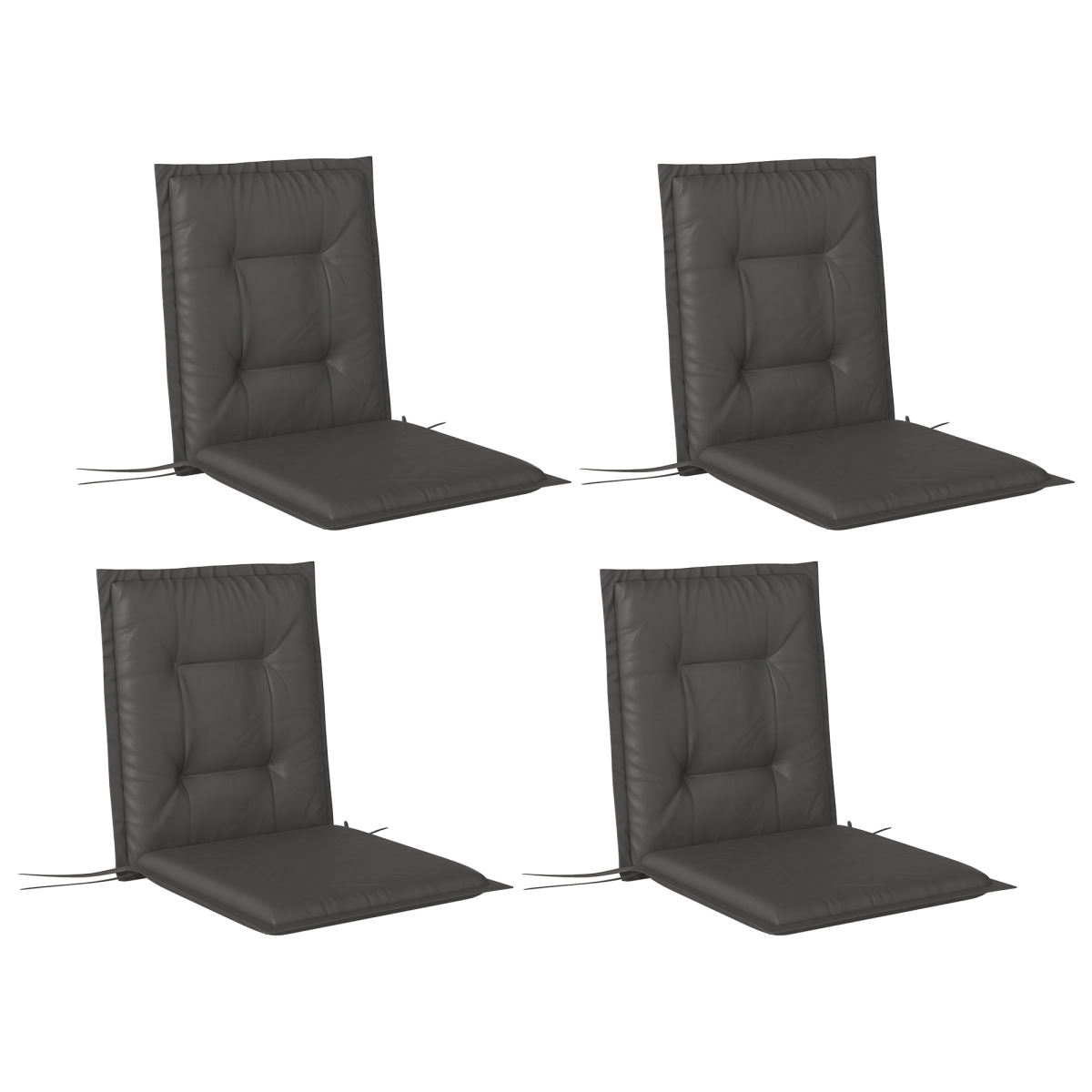 Outsunny Set of 4 Garden Chair Cushions, Outdoor Seat Pads
