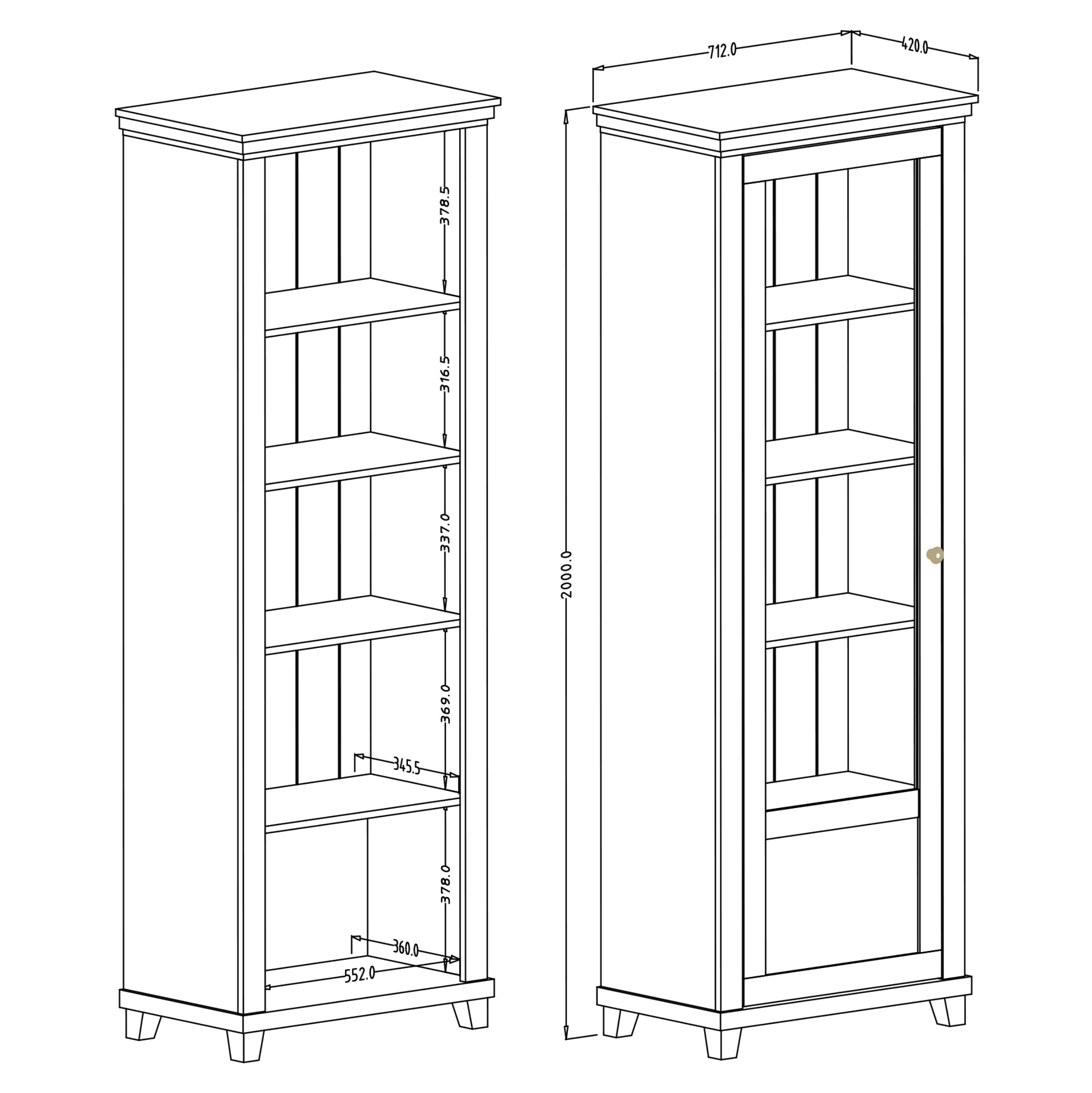 Evora 06 Tall Display Cabinet [Right]