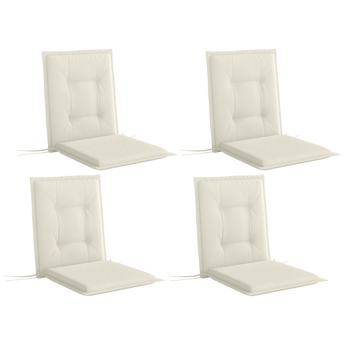 Outsunny Set of 4 Garden Chair Cushions, Outdoor Seat Pads