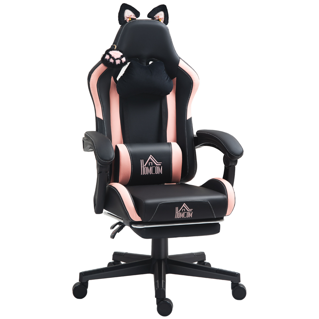 HOMCOM Gaming Chair with Footrest, Reclining Computer Chair