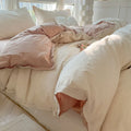 water wash cotton bed four-piece set small fresh naked sleeping bed sheet quilt cover student dormitory three or four-piece set Wholesale