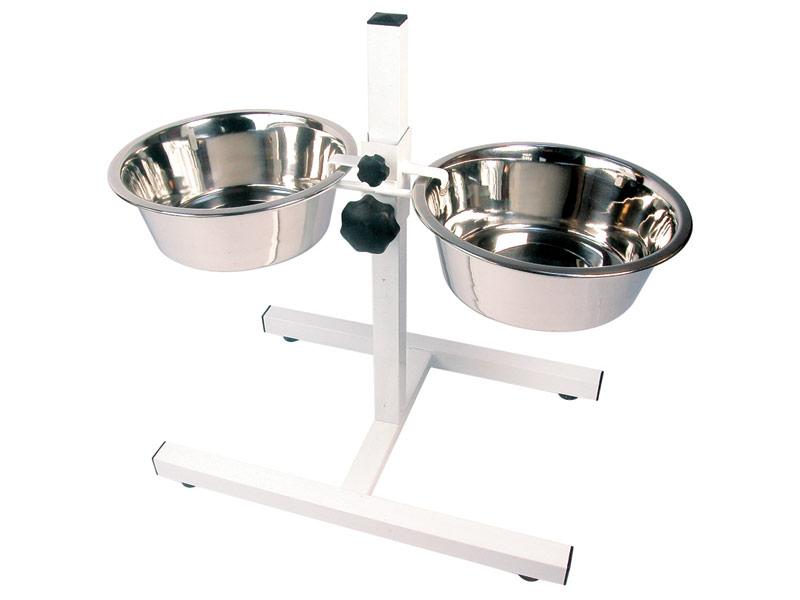 Stainless Steel Feeders  Adjustable Double Diner Pet Bowl