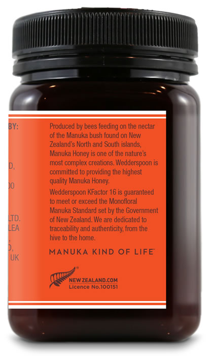 Wedderspoon RAW Manuka Honey KFactor 16+ 500g